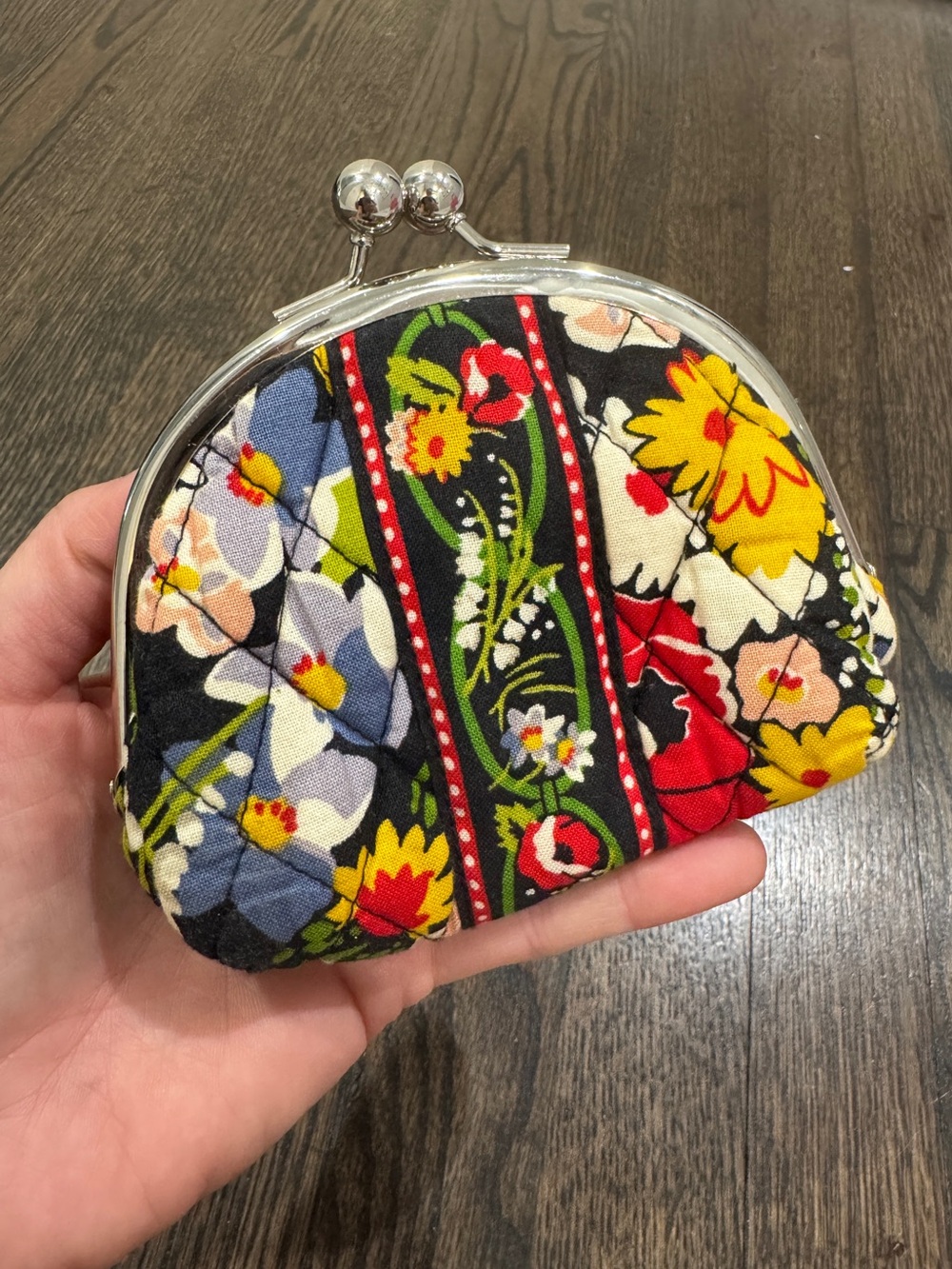 Vera Bradley • Double Kiss Poppy Fields Coin Purse Wallet